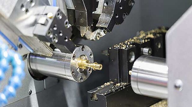 Carbide cutting tools from SCHELL in use Carbide cutting tools from SCHELL in use on a CNC lathe