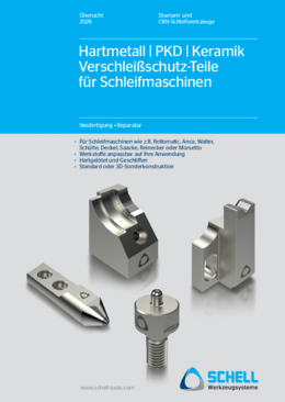 Hartmetall - PKD - Keramik Verschleißschutz-Teile von SCHELL für Schleifmaschinen