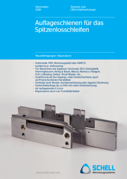 Auflageschienen für das Spitzenlosschleifen – von Schell
