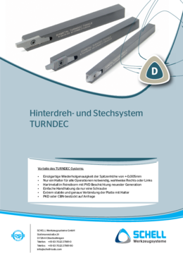 TURNDEC tools for grooving and undercuts – made by Schell